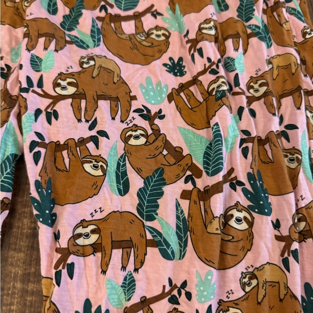 Little Sleepies Sleepy Sloth Print Pajama Pants size L - Picture 4 of 5